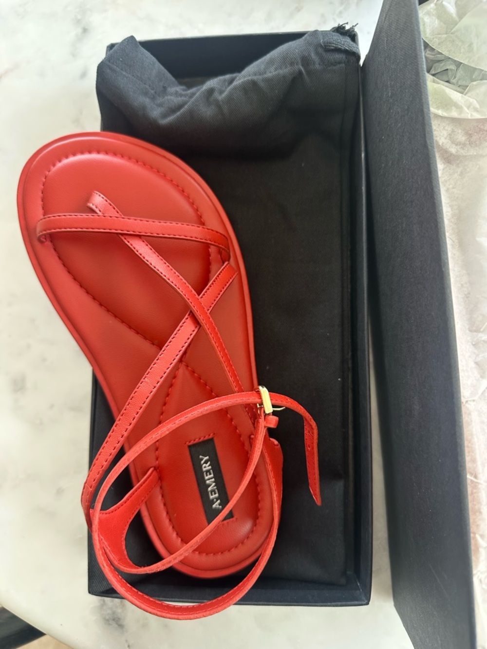 Women's Strappy Flat Sandals - Red - Picture 6 of 9
